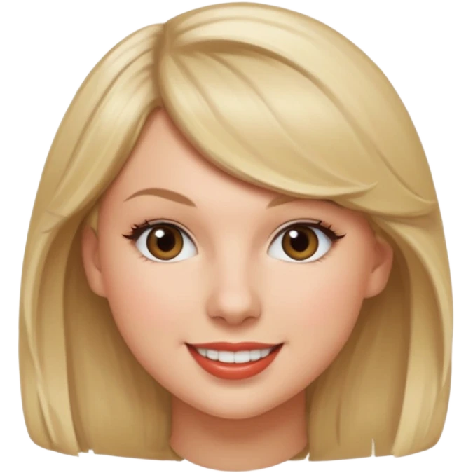 taylor swift face emoji like, smiling, just the head, round emoji