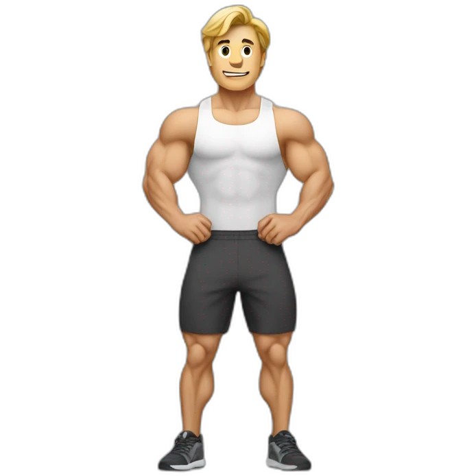Homme blanc qui fait de la musculation emoji