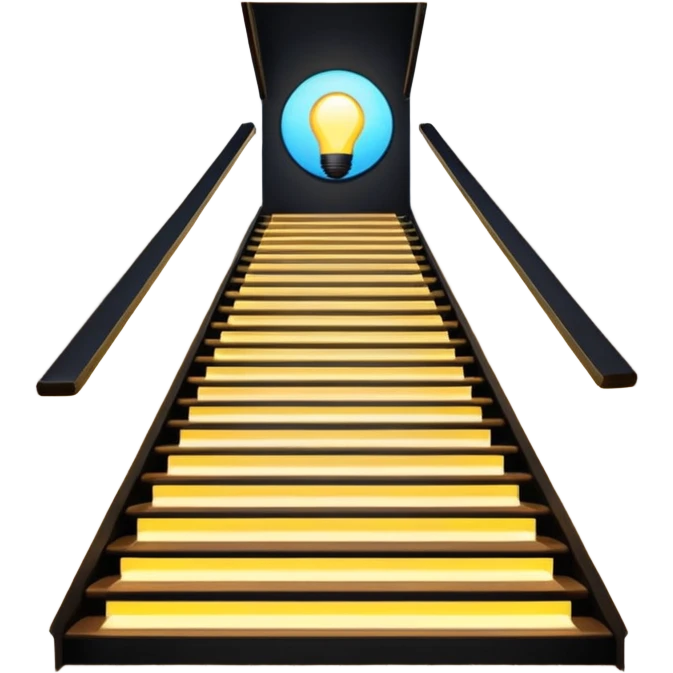 Lights up stairs 1 at floor looking down stairs emoji