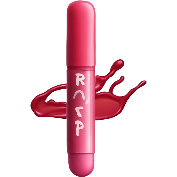 A lipgloss on which the word “rhode” is written emoji