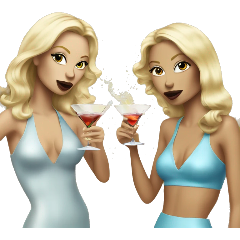Two blonde model girls drinking dirty martinis emoji