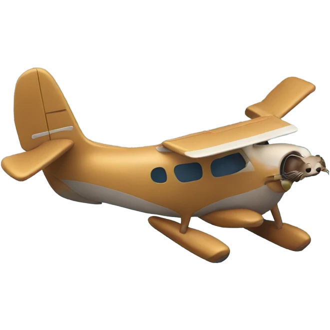 Otter flying plane emoji