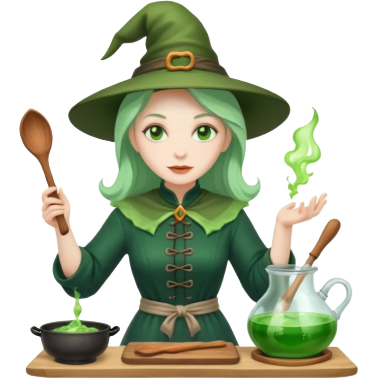 green witch cooking potion emoji