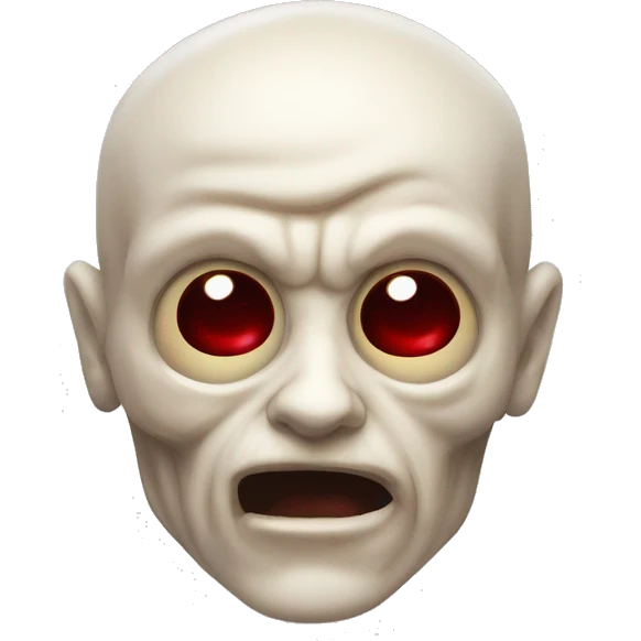 Cranio com musculos da face em vermelho, ex: orbicular do olho, orbicular da boca, procero emoji