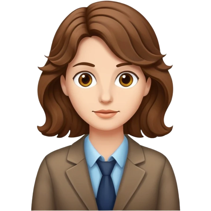 Psicóloga , cabello marrón, ondeado emoji