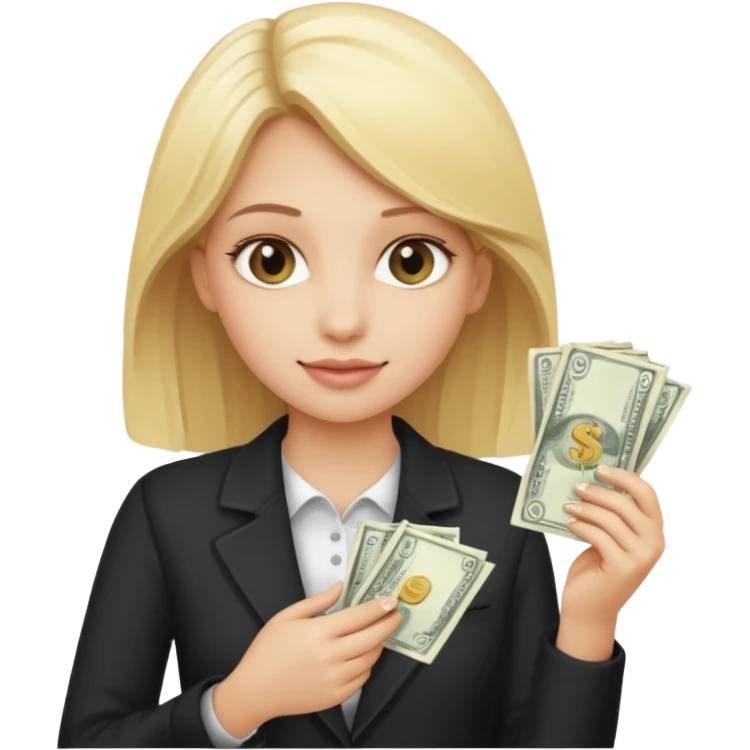 Blonde girl money  emoji