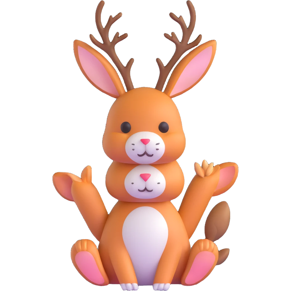 rabbit with deer antlers emoji