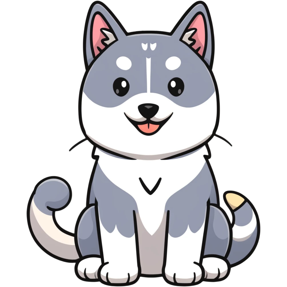 Husky and pitbull and cat emoji