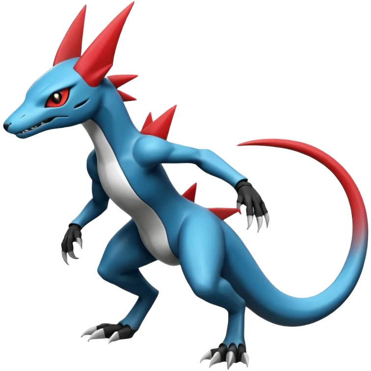 Shiny Cool Futuristic Smooth Salandit-Zeraora-Lombax-Sergal-Zangoose-Cyclizar-Genesect-Pokémon, full body emoji