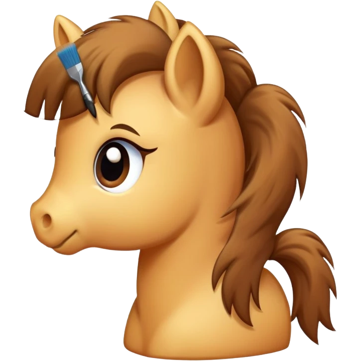 pony being brushed emoji