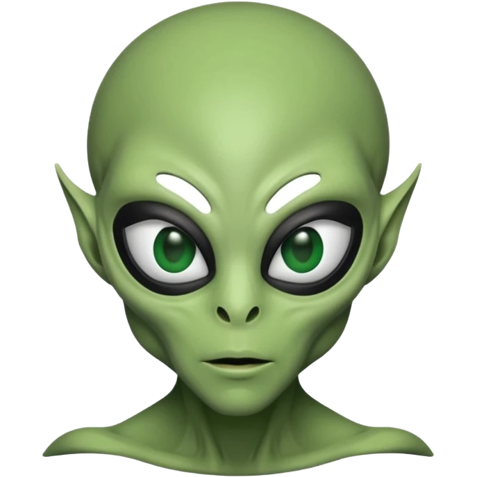 an alien with half face mask and 
 emoji