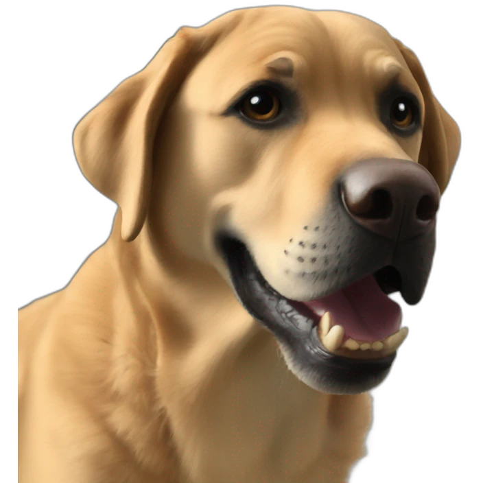 a black labrador as a t rex emoji
