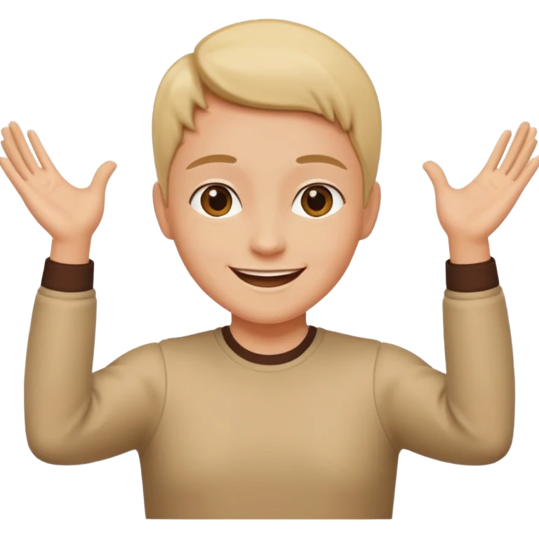 Una persona con los vrazos estirados hacia ambos lados emoji