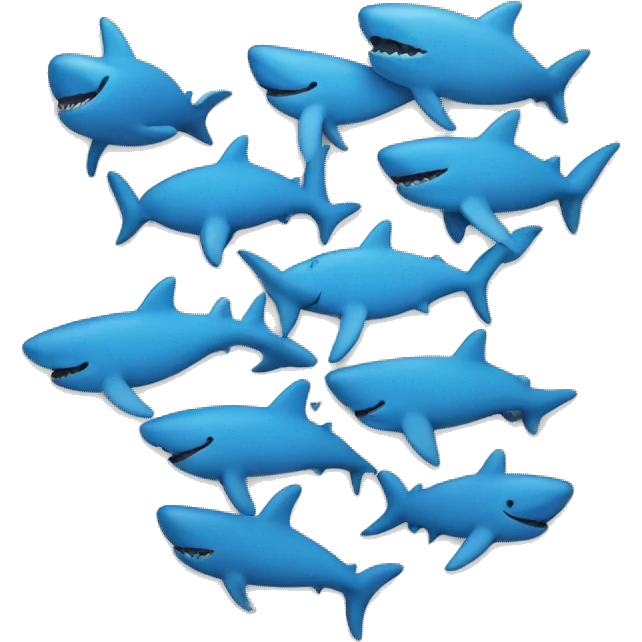 blue heart made of sharks emoji