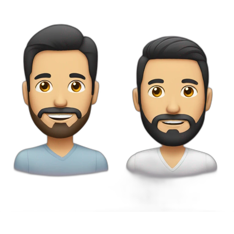 a colombian with a beard and a vietnamese gay couple emoji