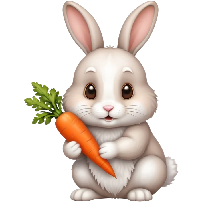 Bunny eating a carrot emoji
