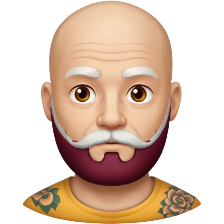   tattooed baldies with white bearded  Half body emoji