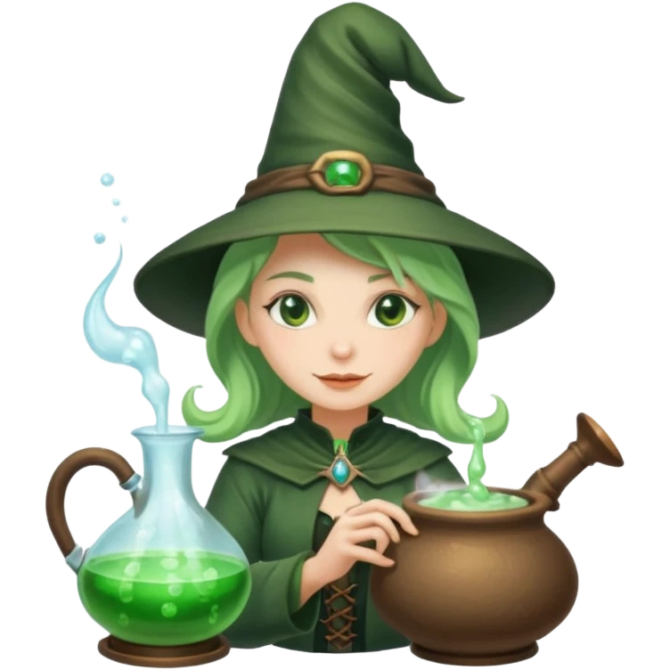 green witch cooking potion emoji