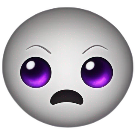 Head stump with holes in the stump for purple oval eyes and from the stump 2 horns with leaves, it’s also a ghost emoji
