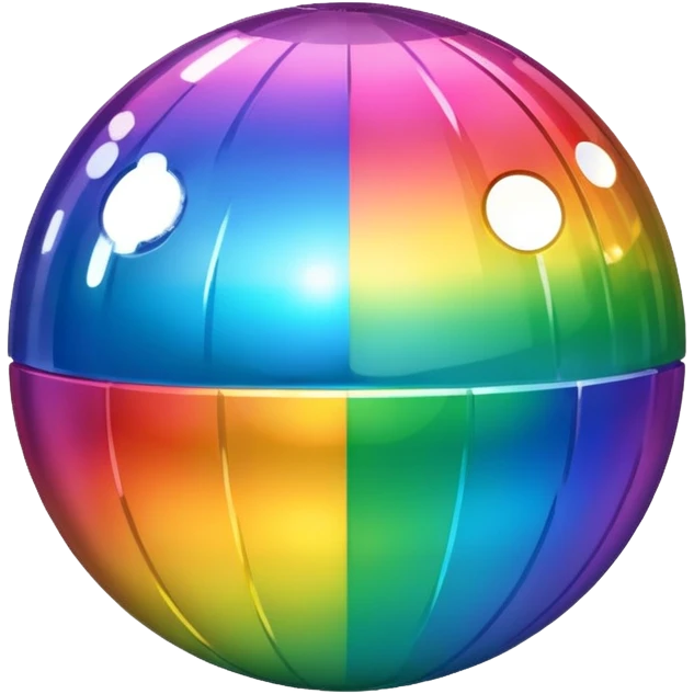 a disco ball with rainbow gradient emoji