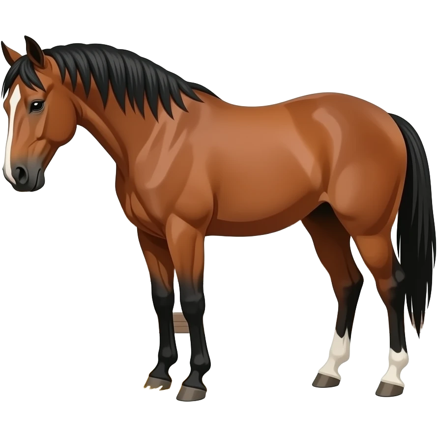 2d cartoon horse eating hay from a fence emoji