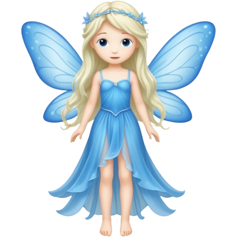 full body of little blue fairy emoji