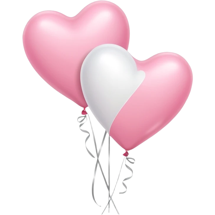 white and pink heart-shaped balloons, wedding theme emoji