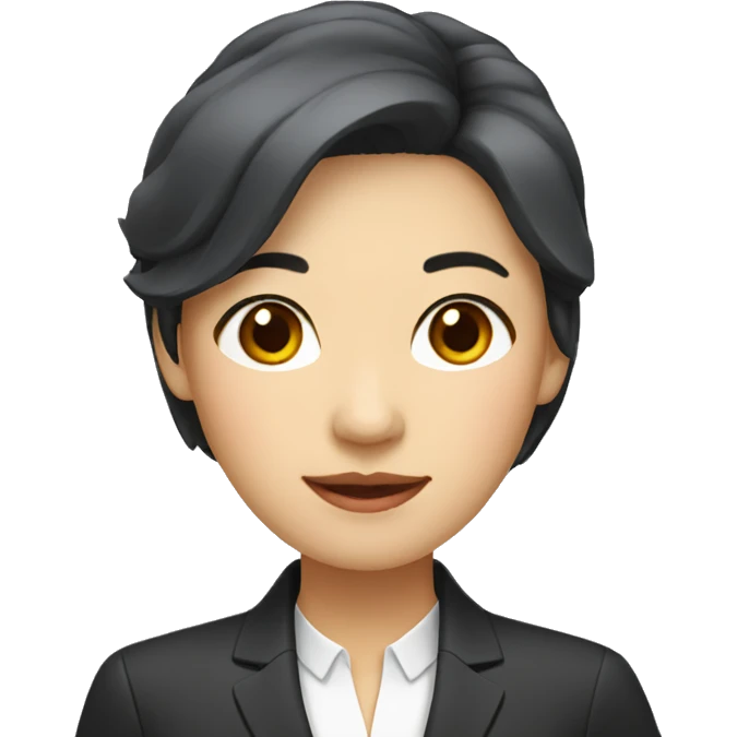 middle aged asian woman wearing suit black hair emoji