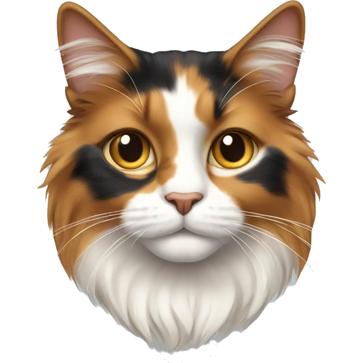 Long-haired Calico cat emoji