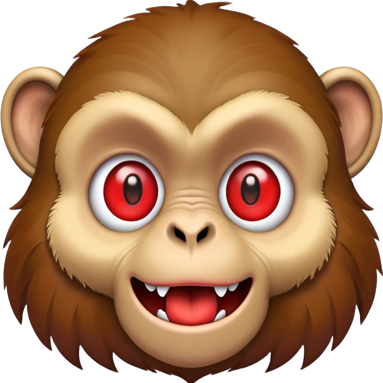 Monkey with red eyes and human mouth emoji