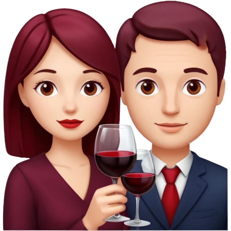 Девушка вместе с парнем выпивают вино emoji