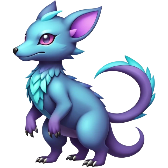 cool colorful dark pastel fantasy animal hybrid Fakemon full body emoji