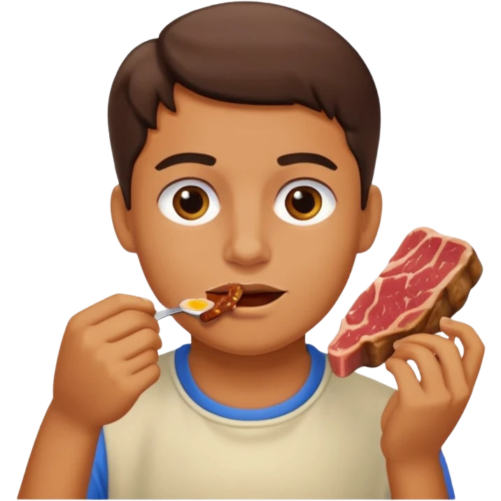 Person eating meat emoji