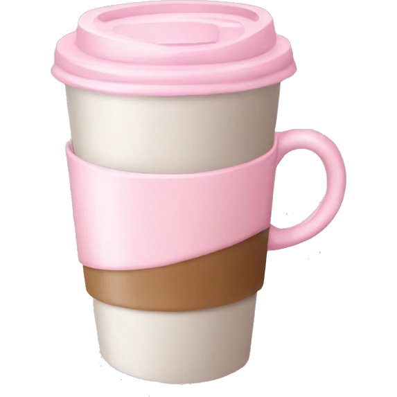 Aesthetic light pink coffee  emoji