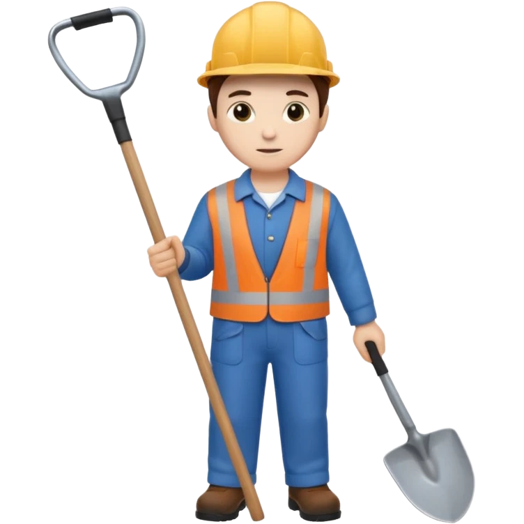 человек стоит с лопатой emoji