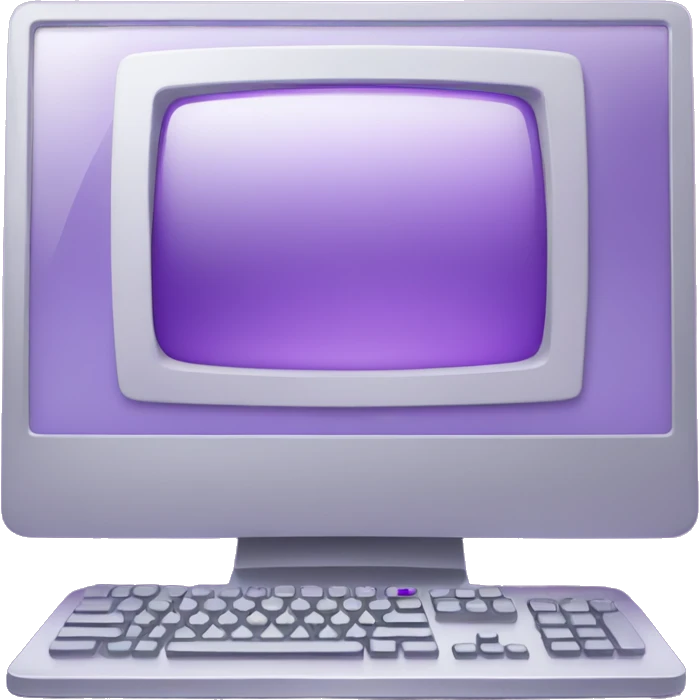 A Computer with a violet gradient with a center taskbar inside thescreen emoji