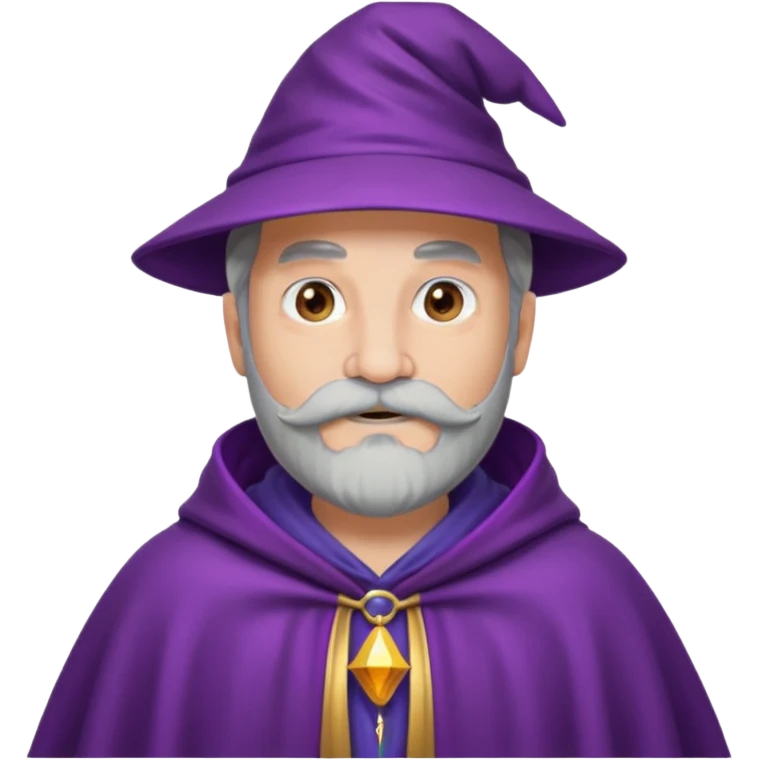 wizard with mustache, purple cloack emoji
