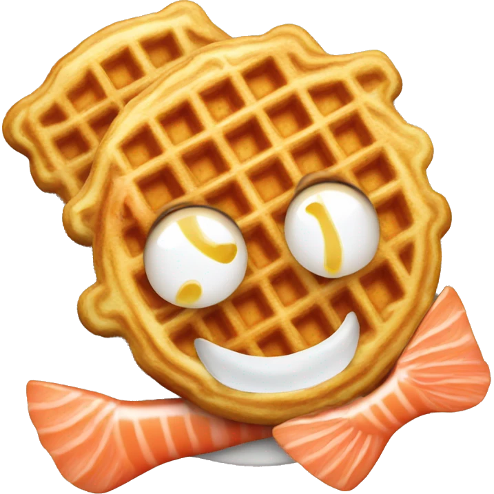 Waffles with salmon emoji