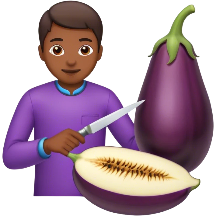 Cutting eggplant  emoji
