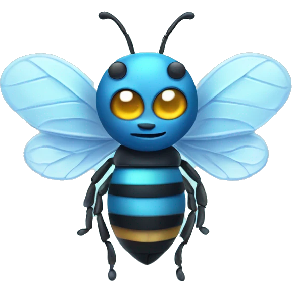 Blue bee with iced wings  emoji