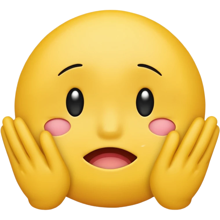 Yellow Standard smiley emoji blushing and hiding face with hands because they are flustered and embarrassed  emoji