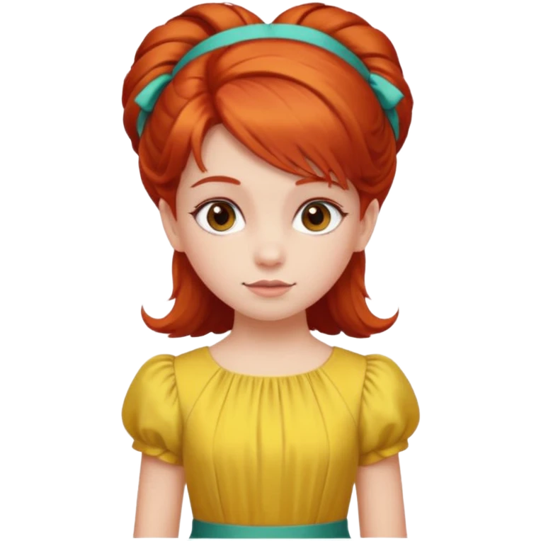 red girl kid with Bouffant emoji