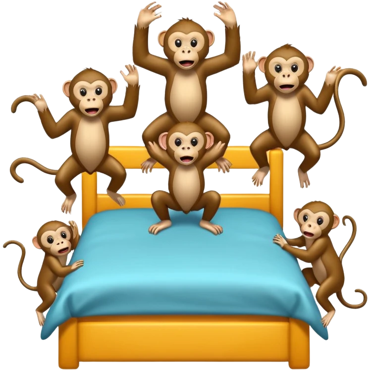 Cinco monitos salta en la cama uno se cayó se golpeó la cabeza mamá llamo al doctor ye le doctor dijo no más monos saita em la cama emoji