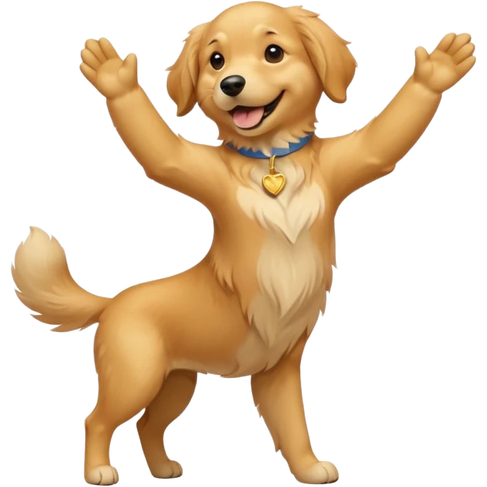 A dog standing on two legs and saluting  emoji