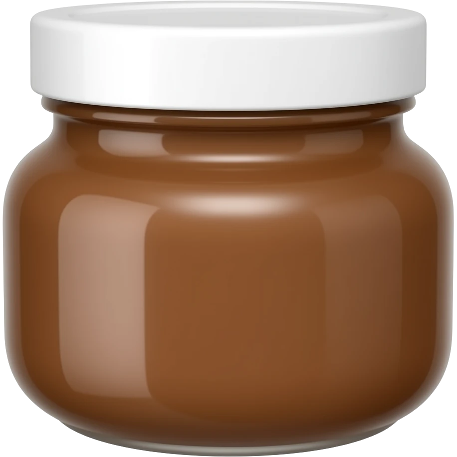big chocolate spread jar, no logo, white lid emoji