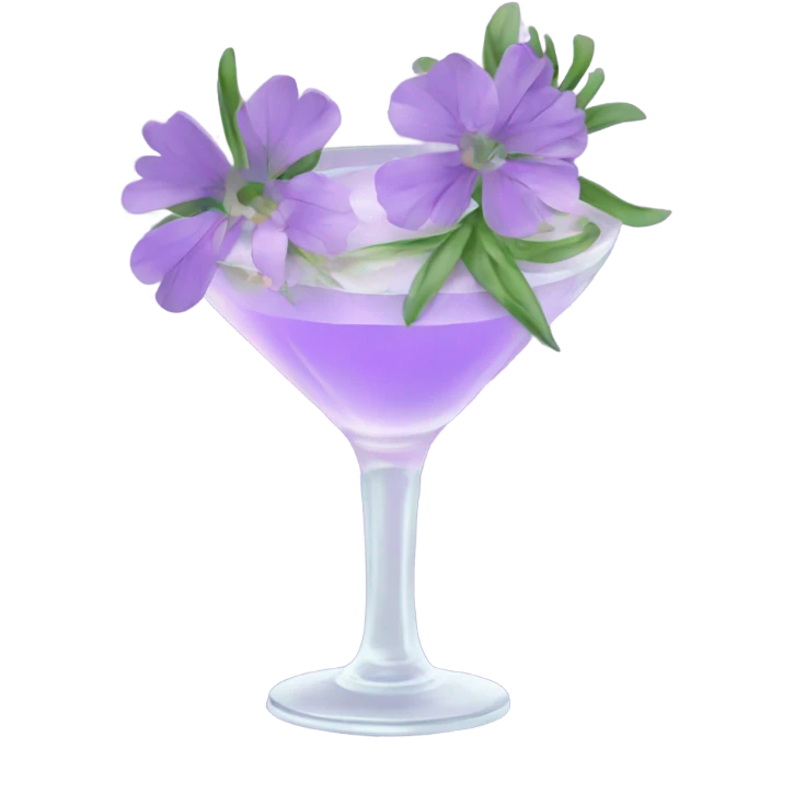Cocktail with light purple flowers emoji