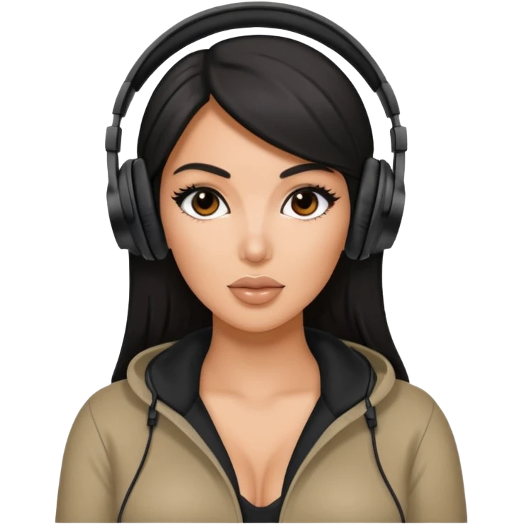 kim kardashian Black Headphones emoji