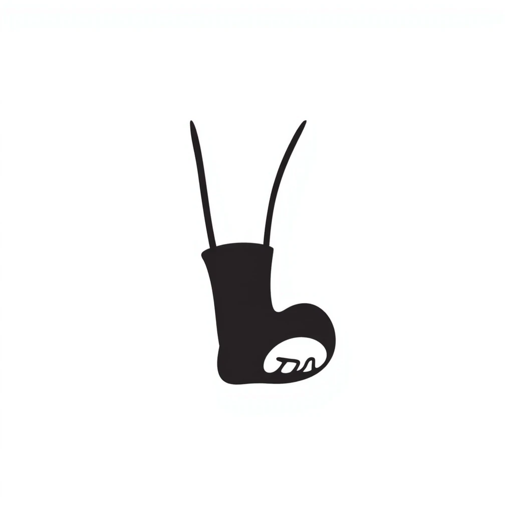 Simple hand-drawn leg and foot sketch emoji
