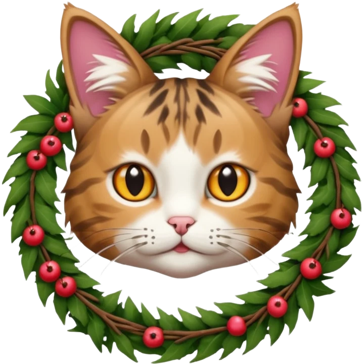 wreath cat emoji