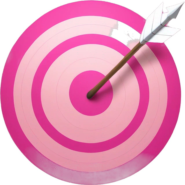 a pink target with an arrow in the middle emoji